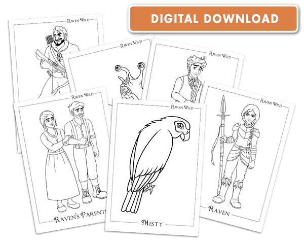 Raven Wild: Character Colouring Sheets [Printable]